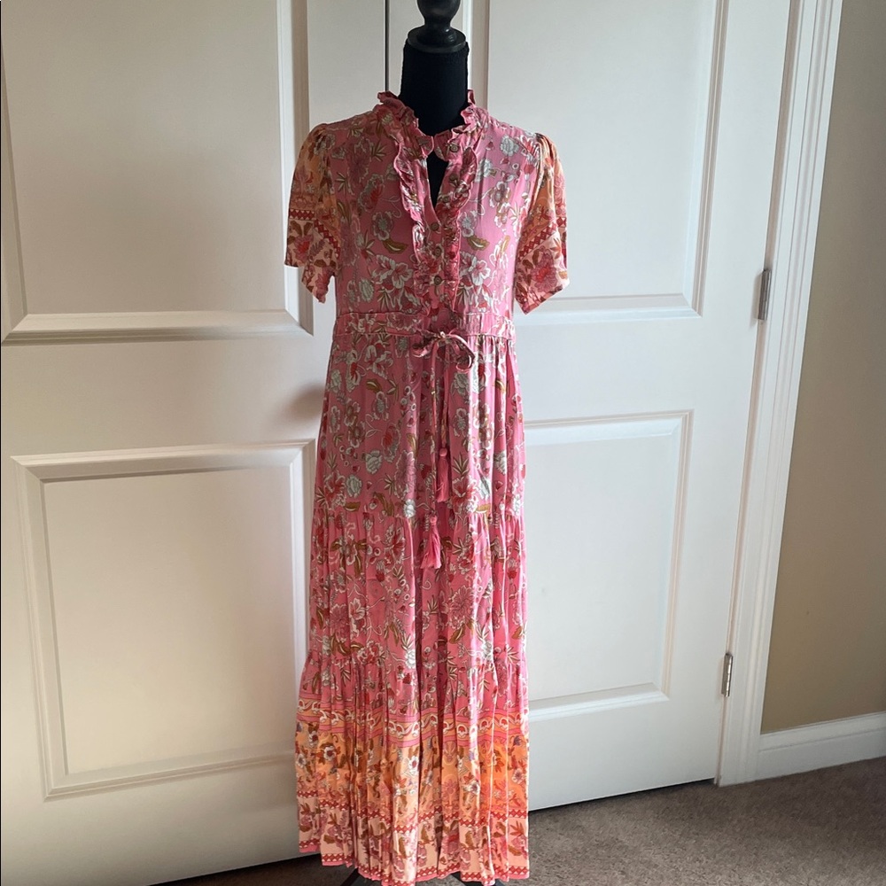 Easel Floral Pink Maxi Dress Size Small